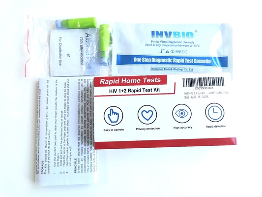 Autoverificatie ISO 13485 Hiv Snelle Testuitrustingen voor Hiv Type 1type - 2 thuis