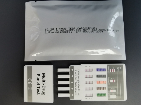 Hoge nauwkeurigheid Doa Drug Abuse Test Kit Panel 10 Multi Drugs Screen Urine Home