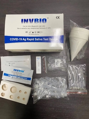100% specificiteit Covid 19 Snelle Test Kit Saliva Spit Test Card
