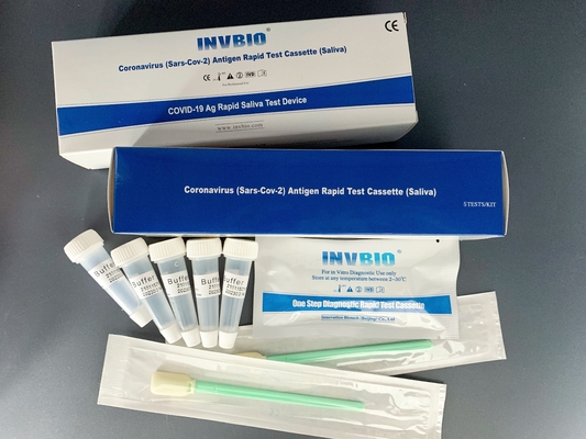 INVBIO-van het Speekselrtk van Nauwkeurigheidscoronavirus van de de Test5pcs/Doos de Kwalitatieve Opsporing